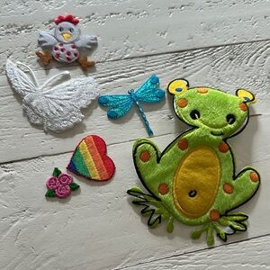 Fun Colorful Animal Nature Patch Set collection of embroidered iron-on patches